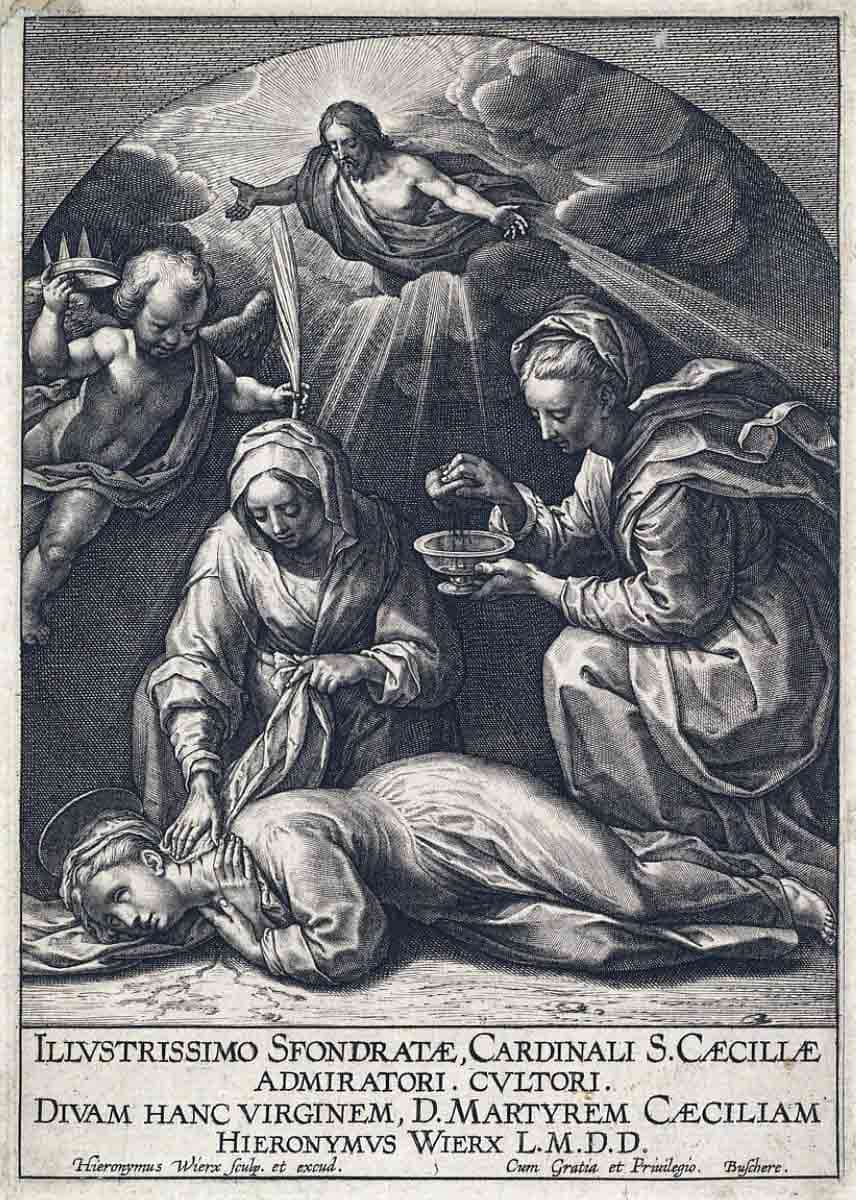 Death of St Cecilia, Hieronymus (Jerome) Wierix, 1599-2605, Source: The Met