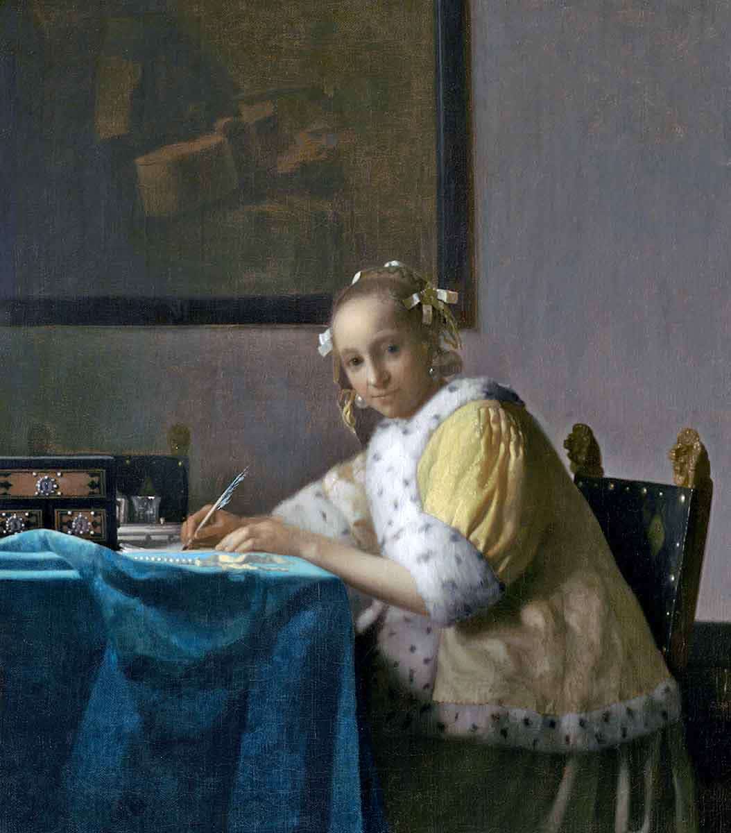 A Lady Writing, Johannes Vermeer, ca. 1665. Source: The National Gallery of Art