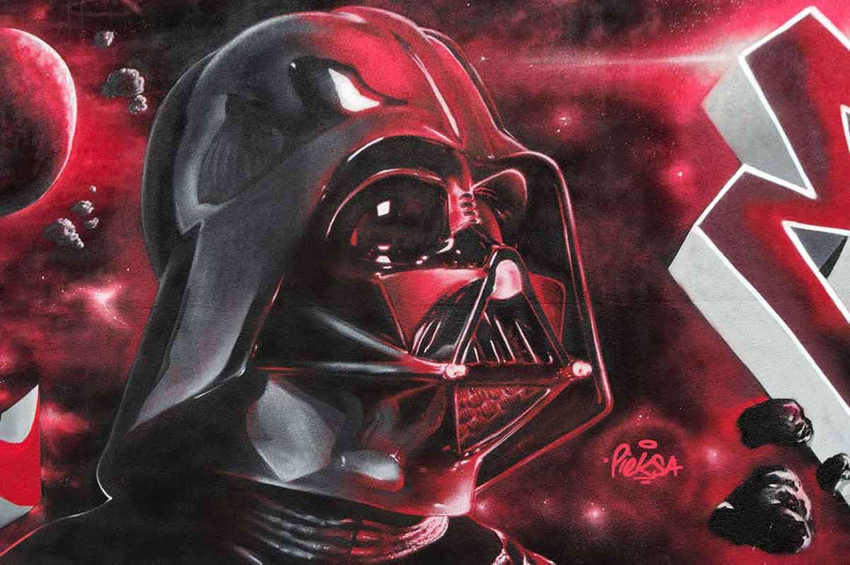 The iconic image of Darth Vader, the primary antagonist of the original Star Wars Trilogy, Source: Wikimedia Commons