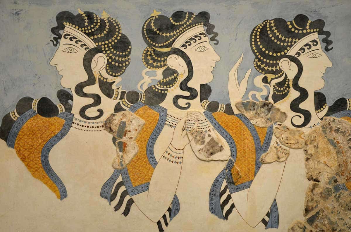 blue ladies fresco minoan