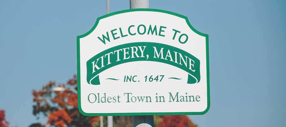 maine fun facts kittery sign