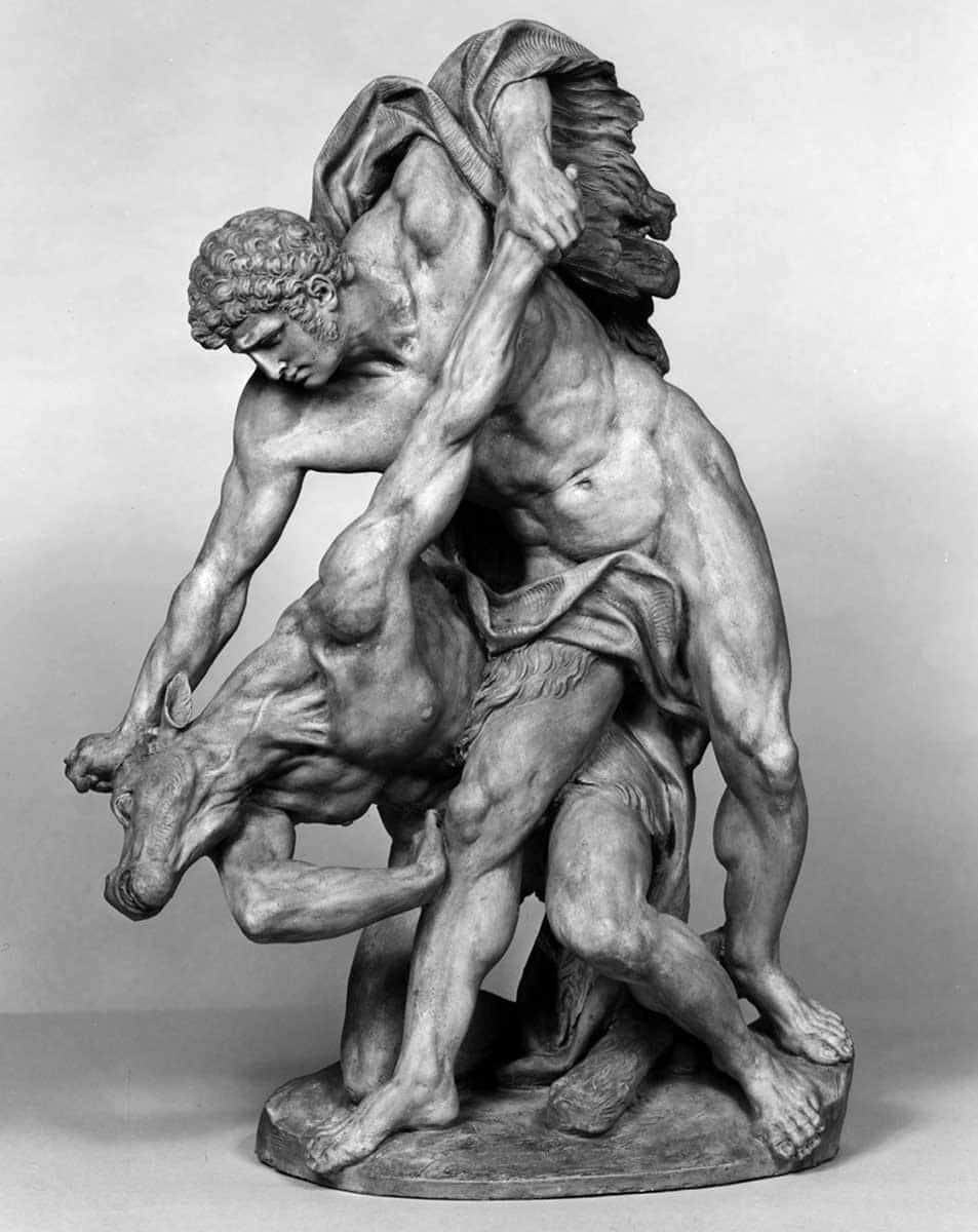 theseus and minotaur statue