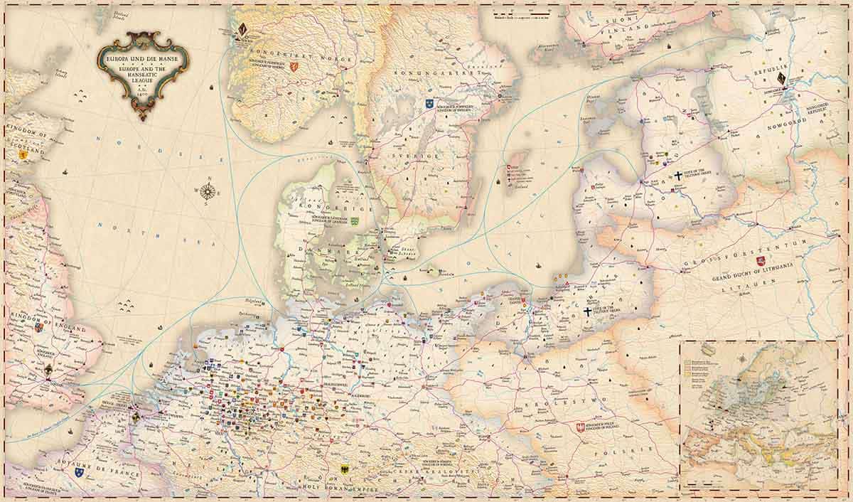 14th Century Map Hanseatic League Source: Wikimedia Commons