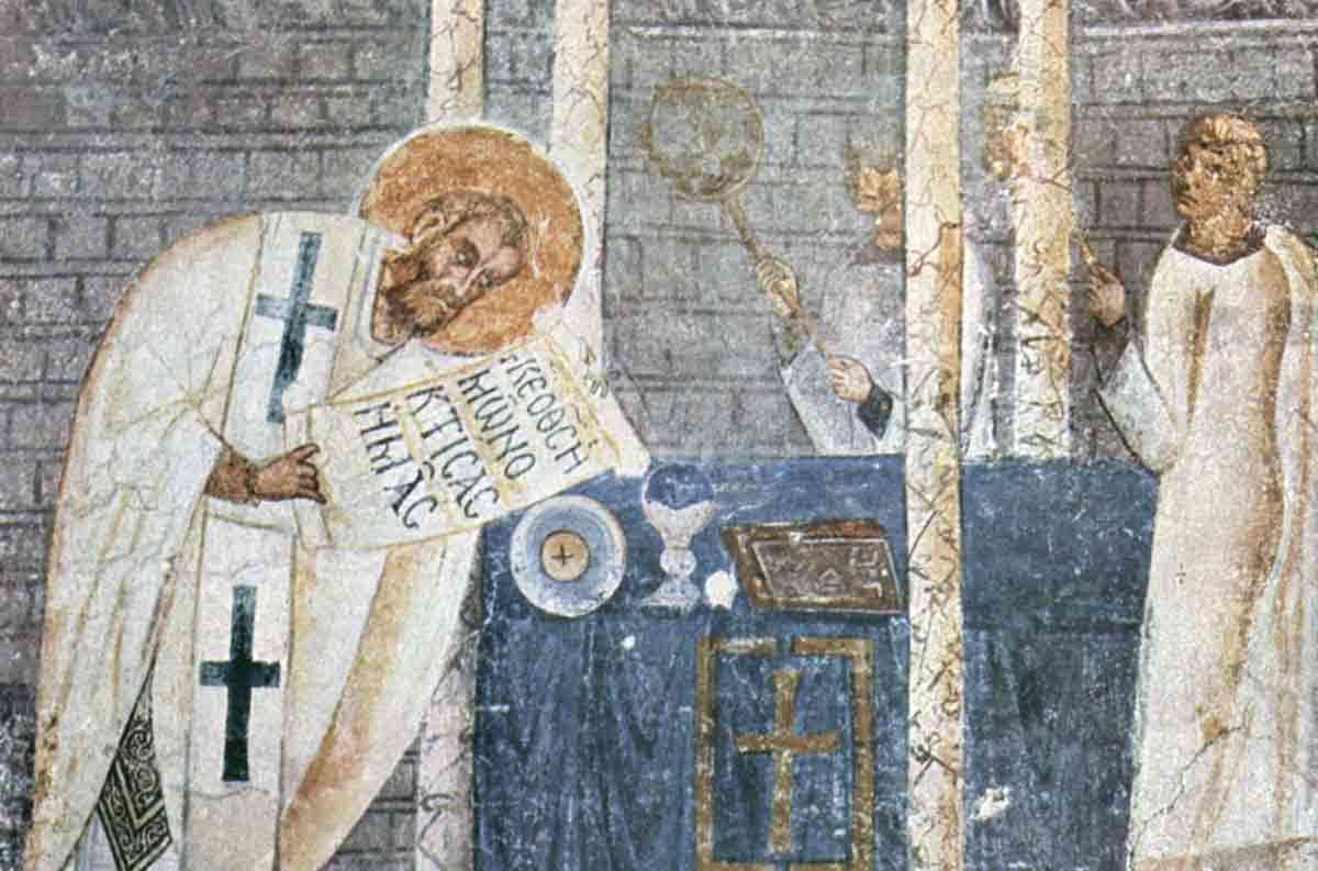 Fresco of St Basil the Great at Ohrid. Source: World History