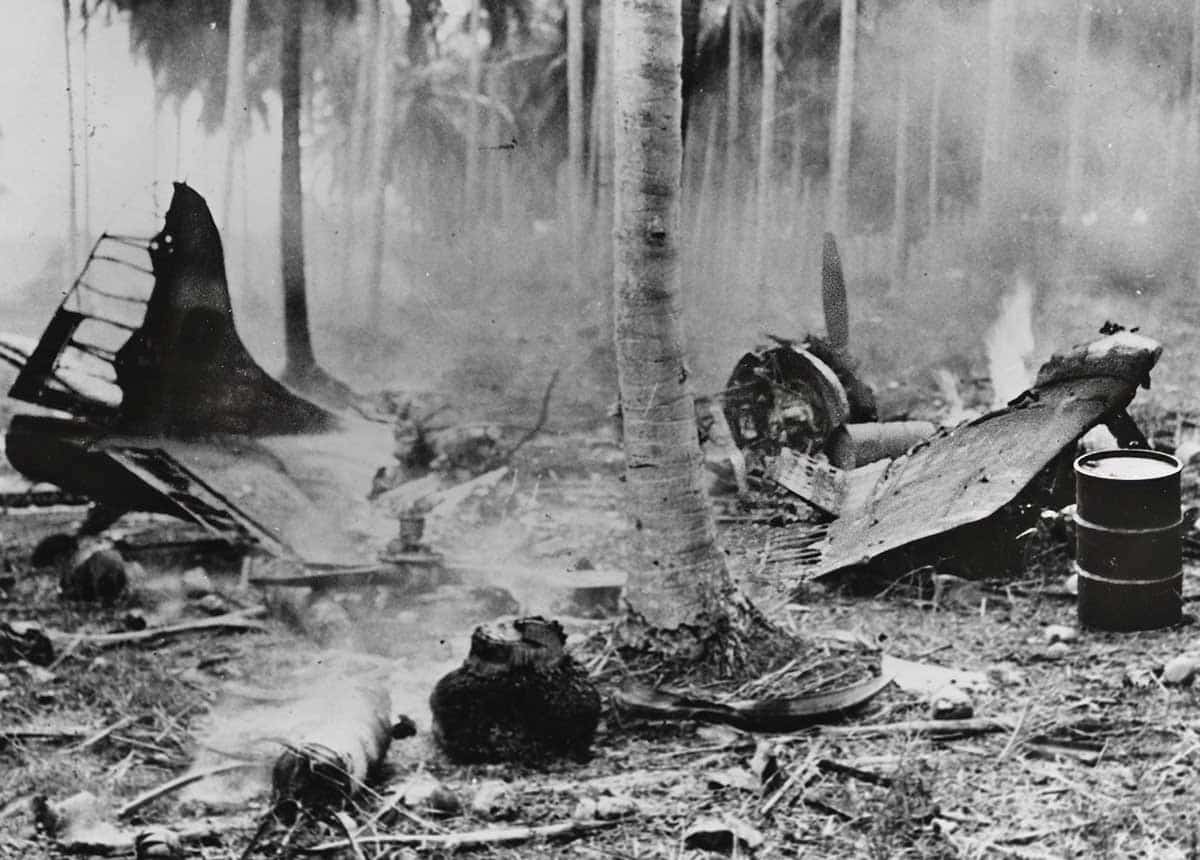 Wrecked aircraft Henderson Field 1942 Source: U.S. Navy Heritage Command