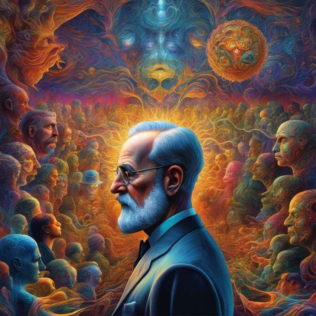 Freud and the symbols of the unconscious, digital art by Samit Sinha. Source: Deviant Art