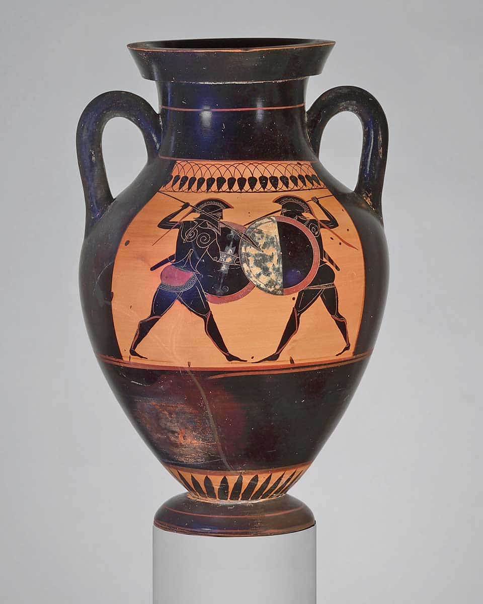 hoplite combat amphora lysippides