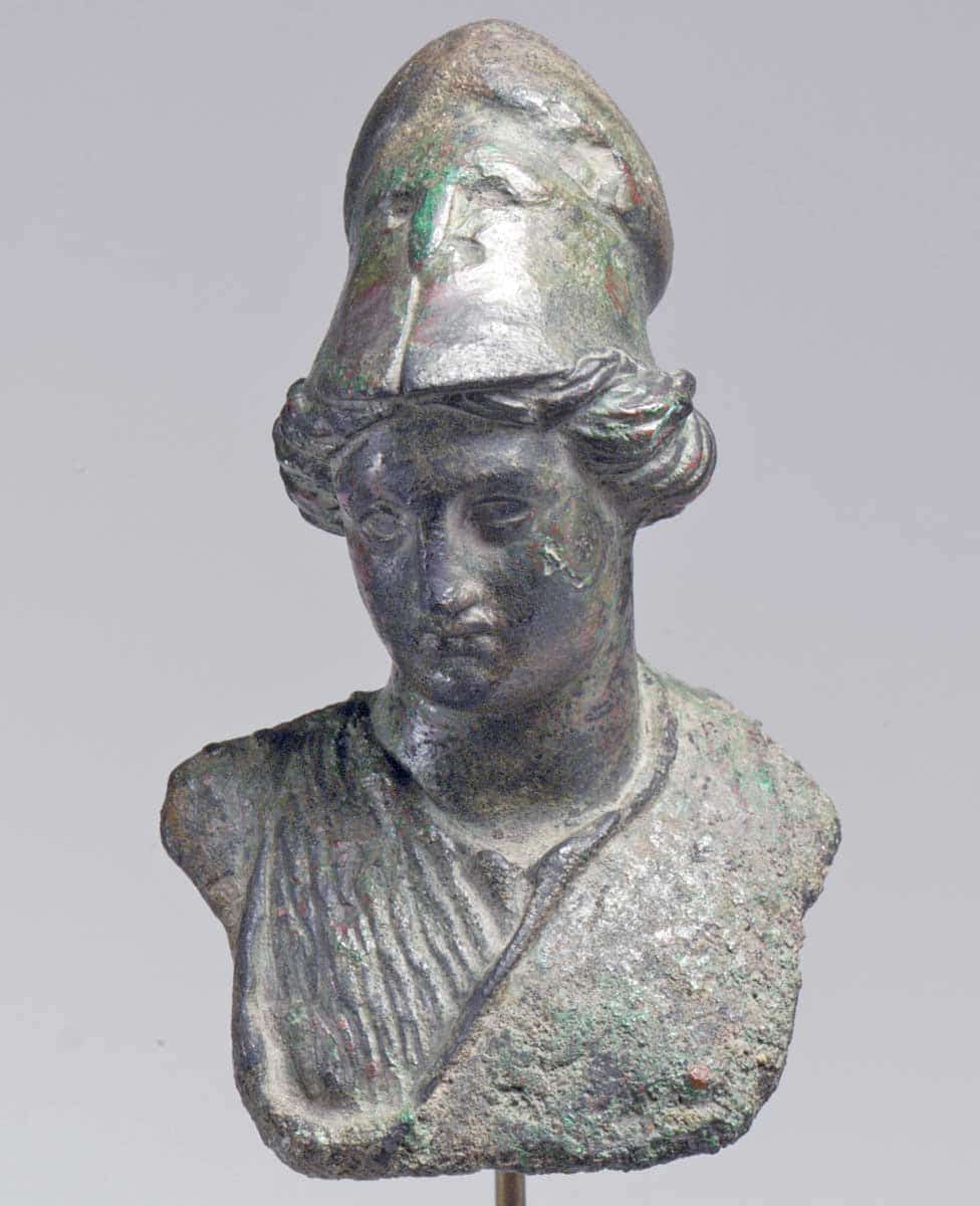 minerva athena bronze bust