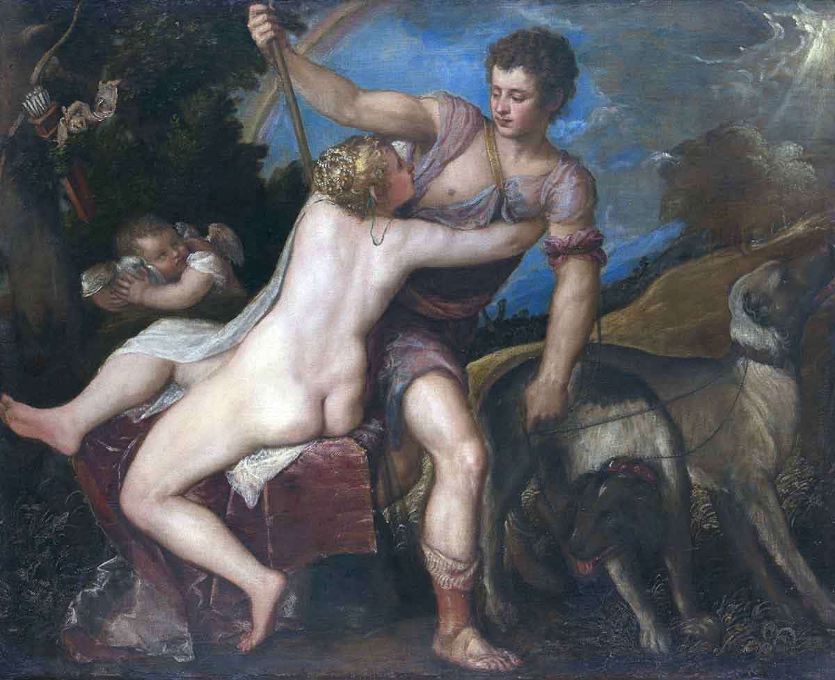 titian venus adonis