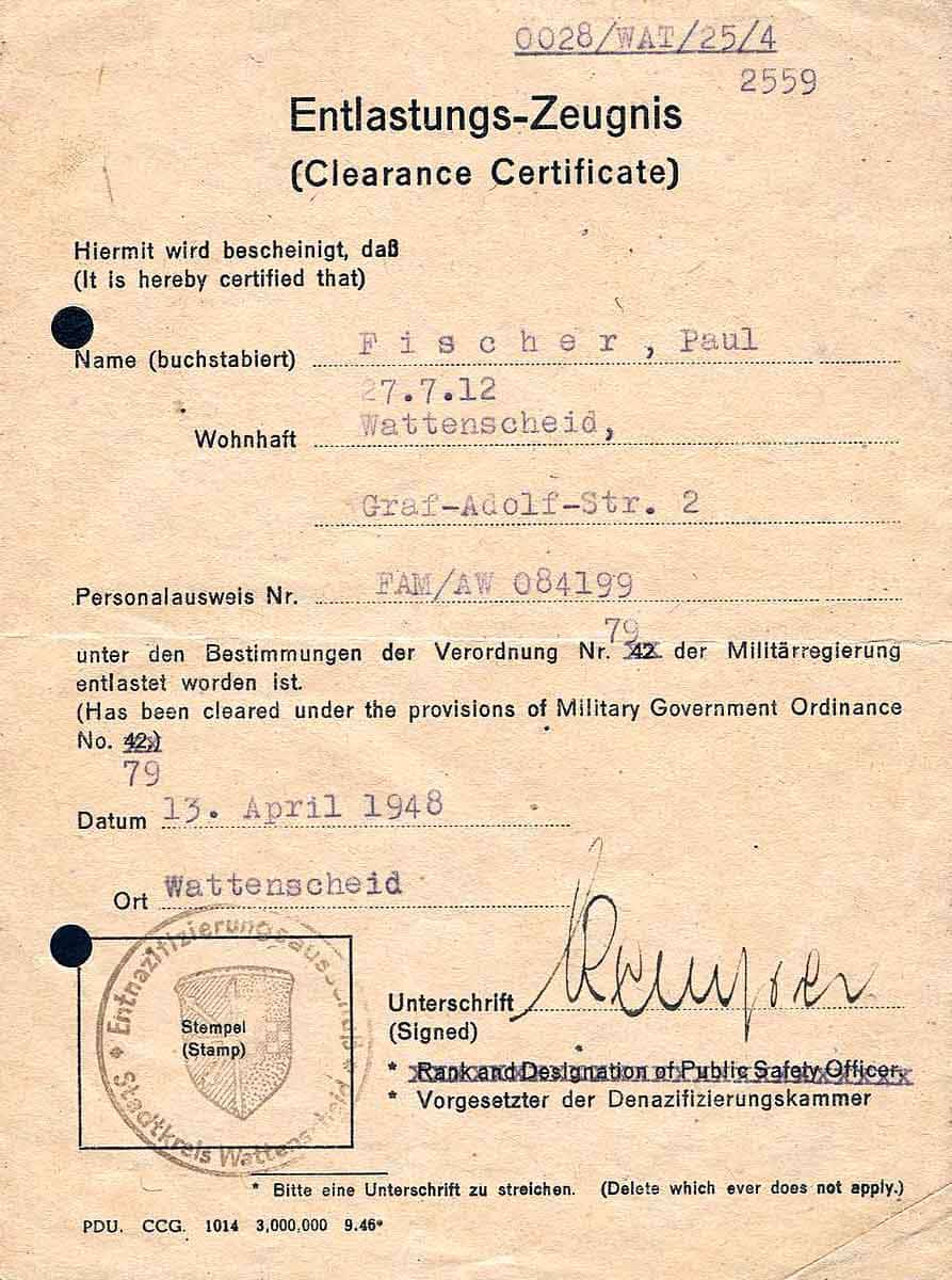 Clearance certificate Source: Wikimedia Commons 