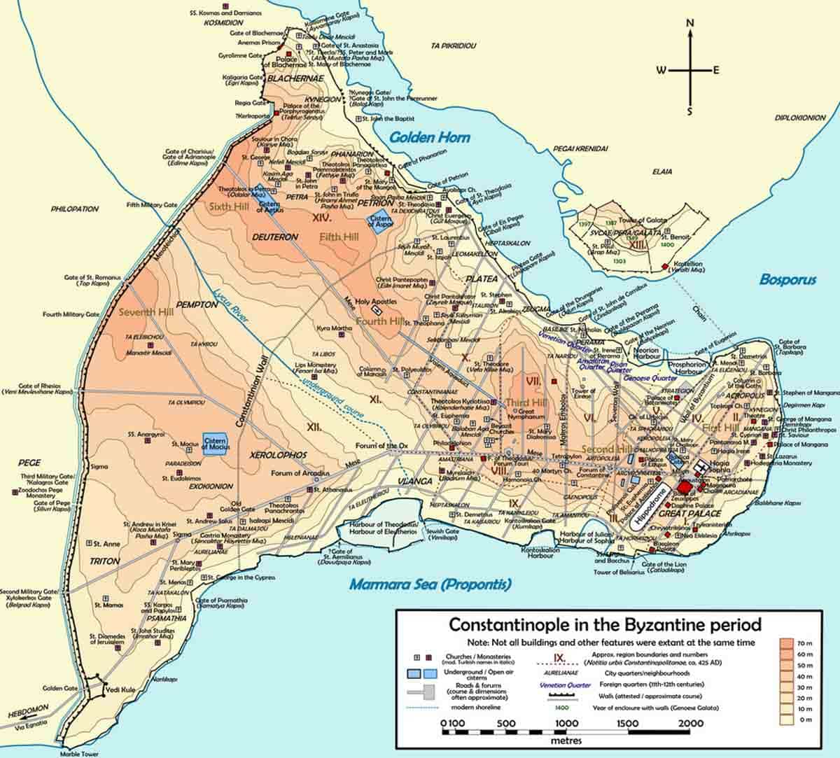 byzantine constantinople map