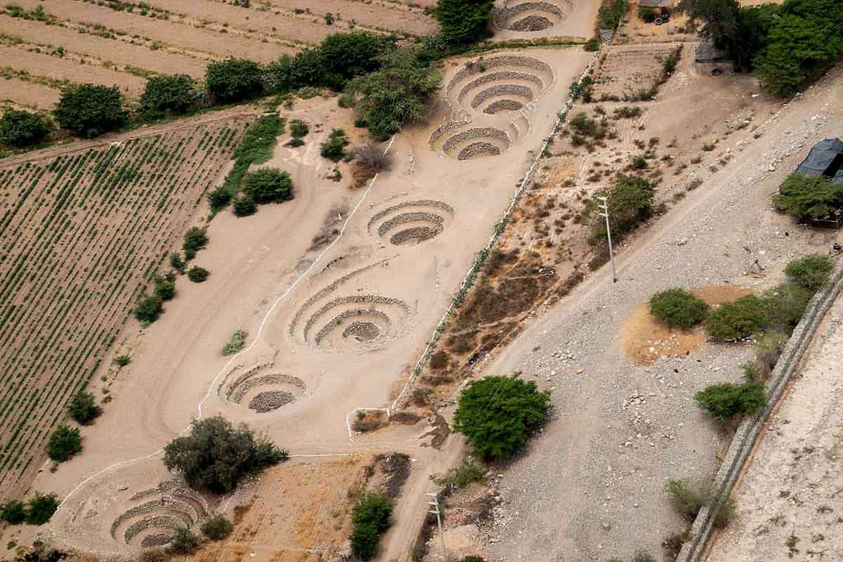 irrigation pits aerial view