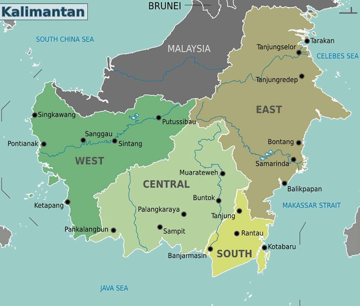 kalimantan indonesia map