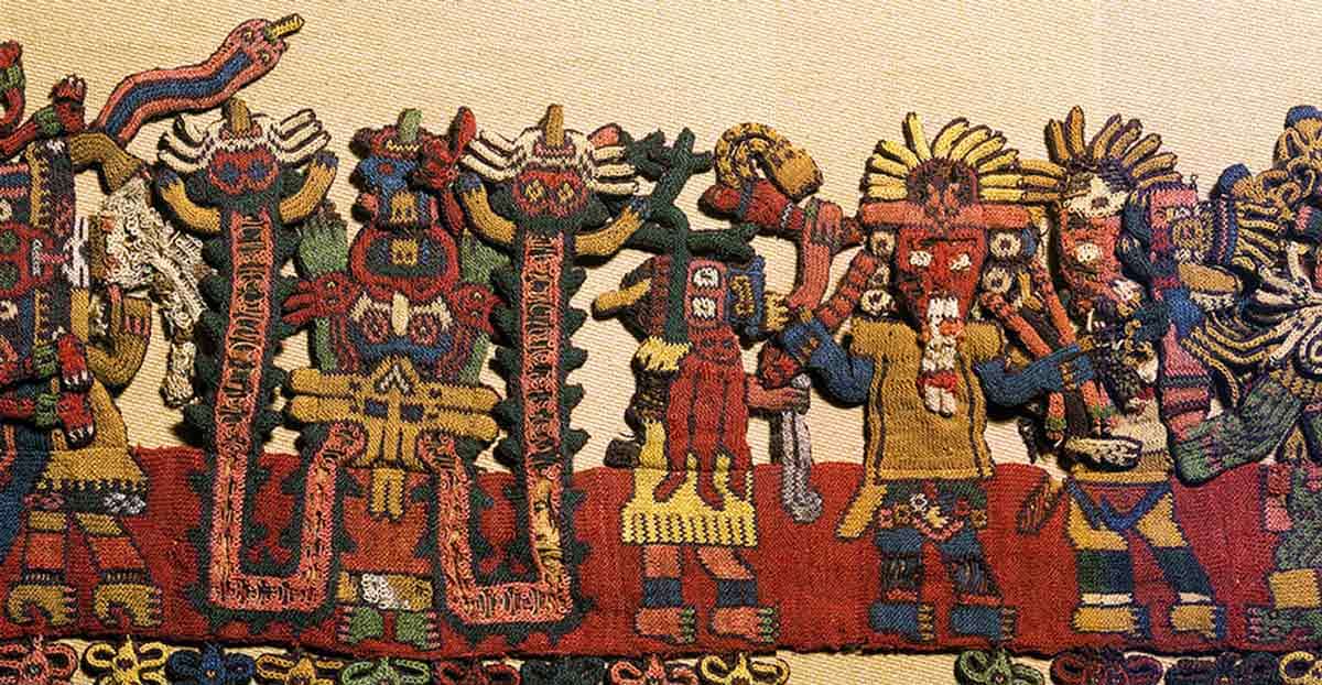 nazca paracas textile border detail