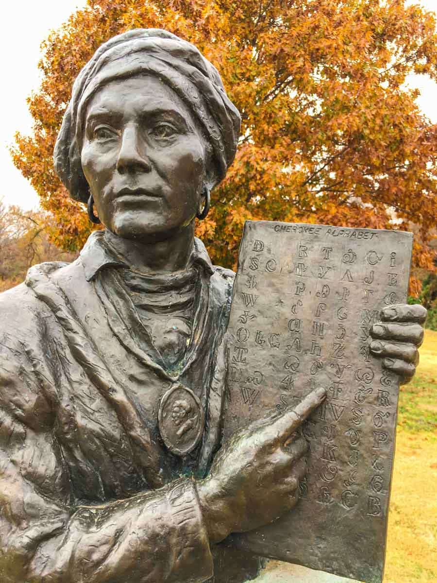 photograph sequoyah statue