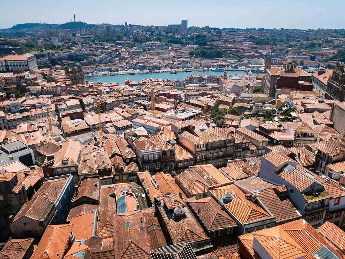 porto old town roofs