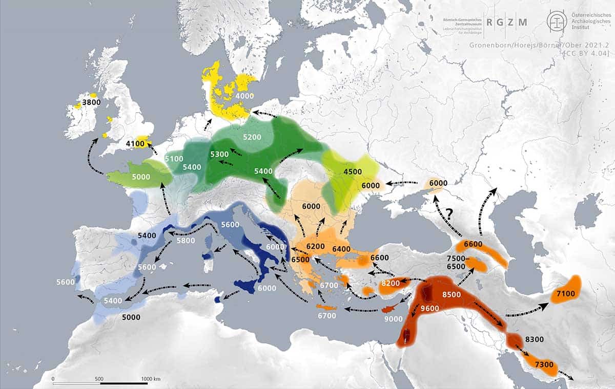 Expansion of farming in western Eurasia. Source: Österreichische Archäologische Institut 