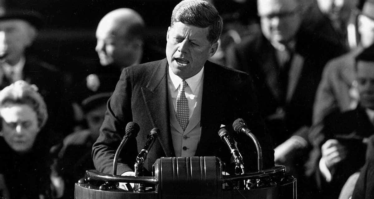 john f kennedy giving speech