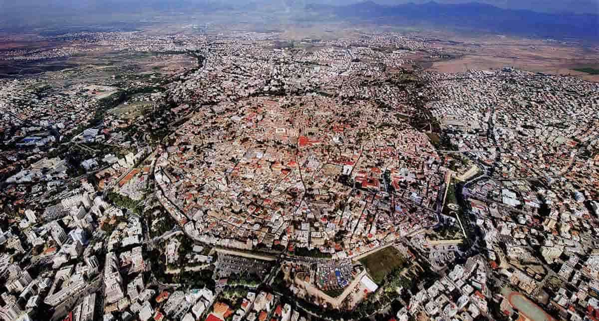 Aerial view showing the historical structure of Nicosia’s architecture. Source: Reddit