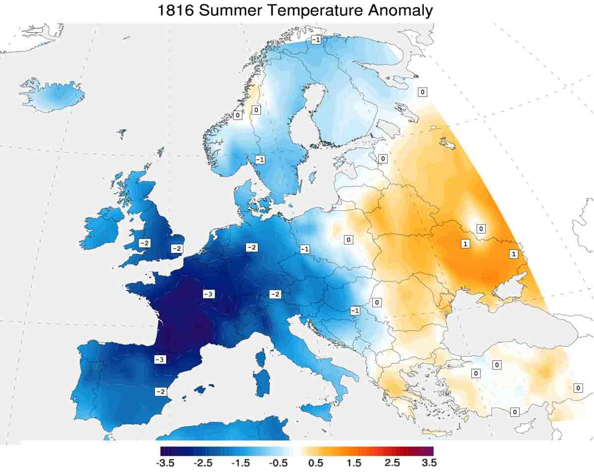 1816 summer temp anomaly