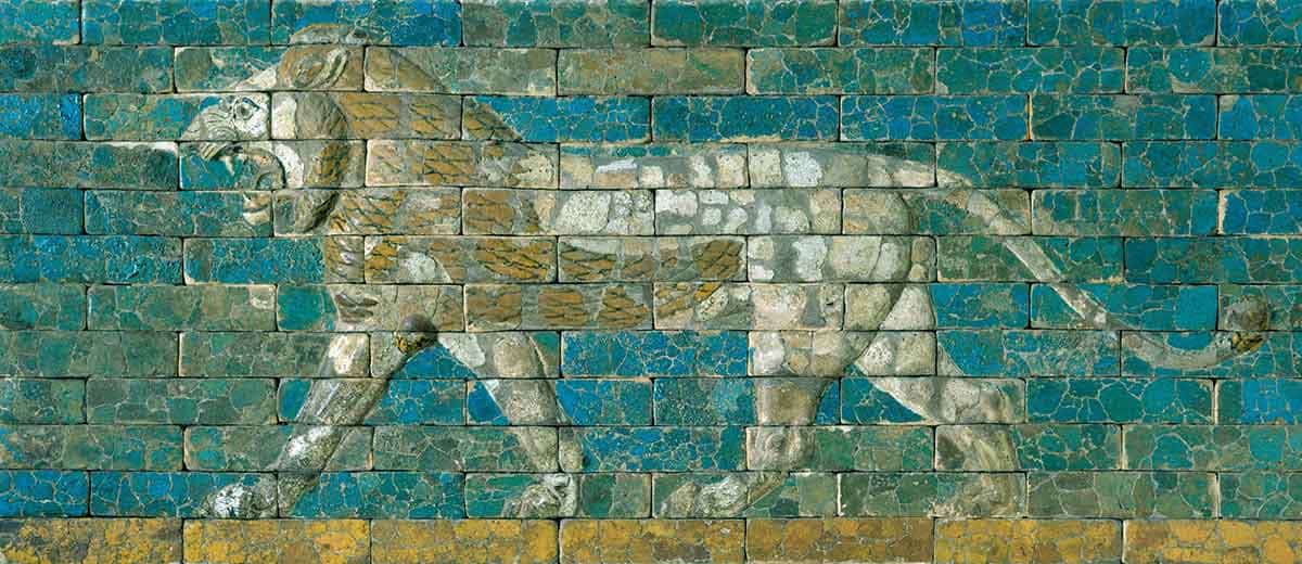 glazed lion wall