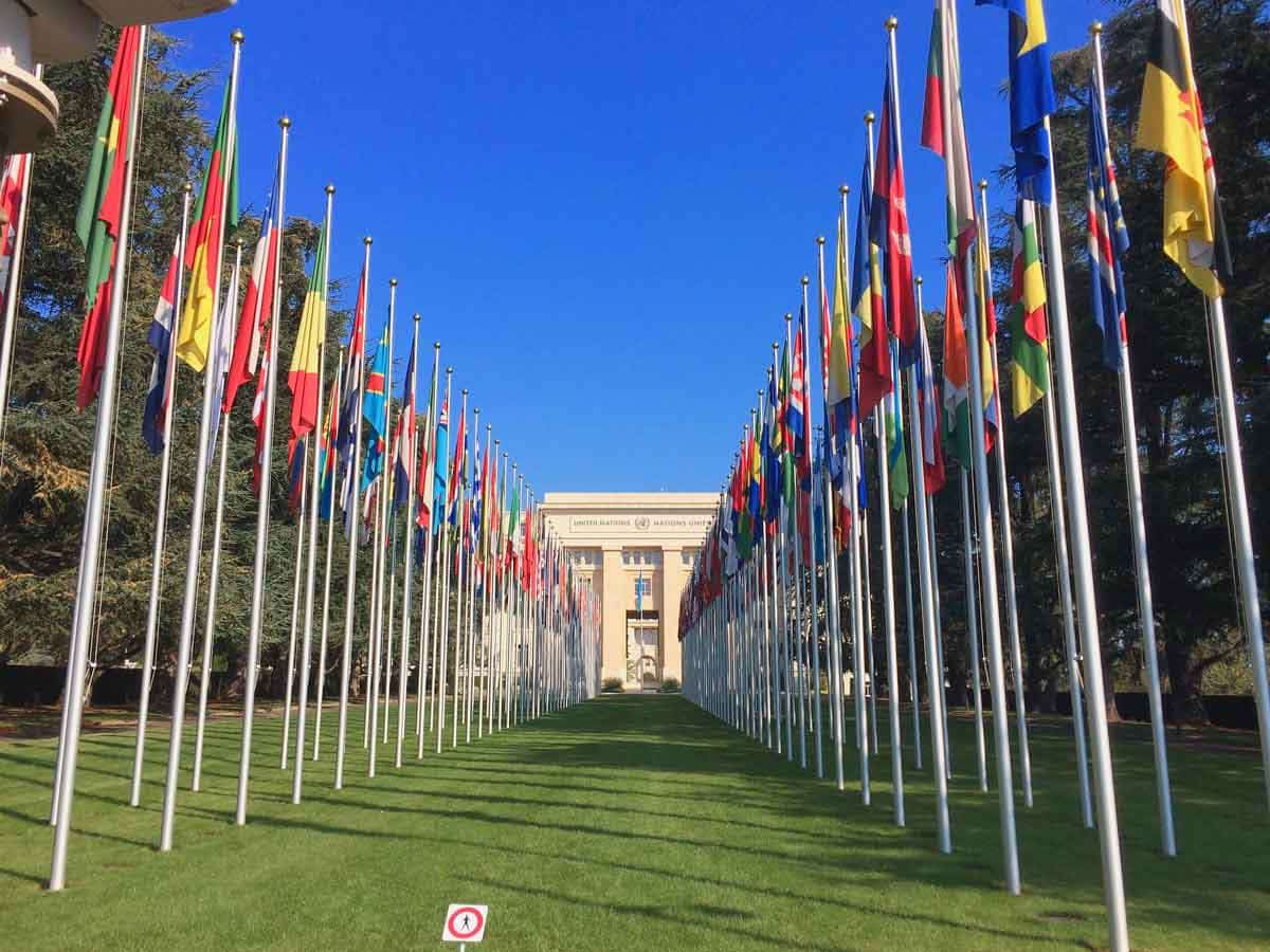 united nations office geneva flags