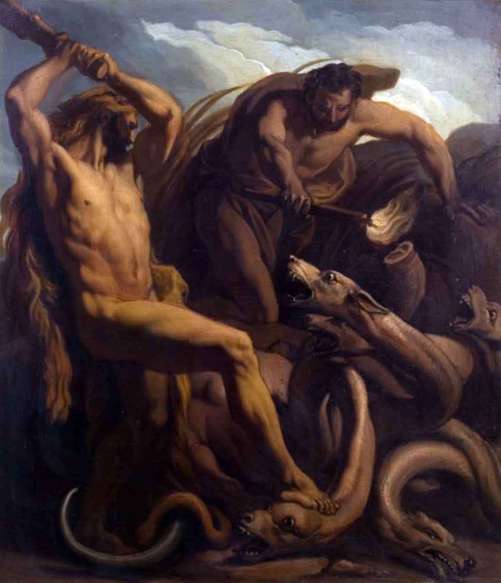 chéron hercules slaying hydra painting