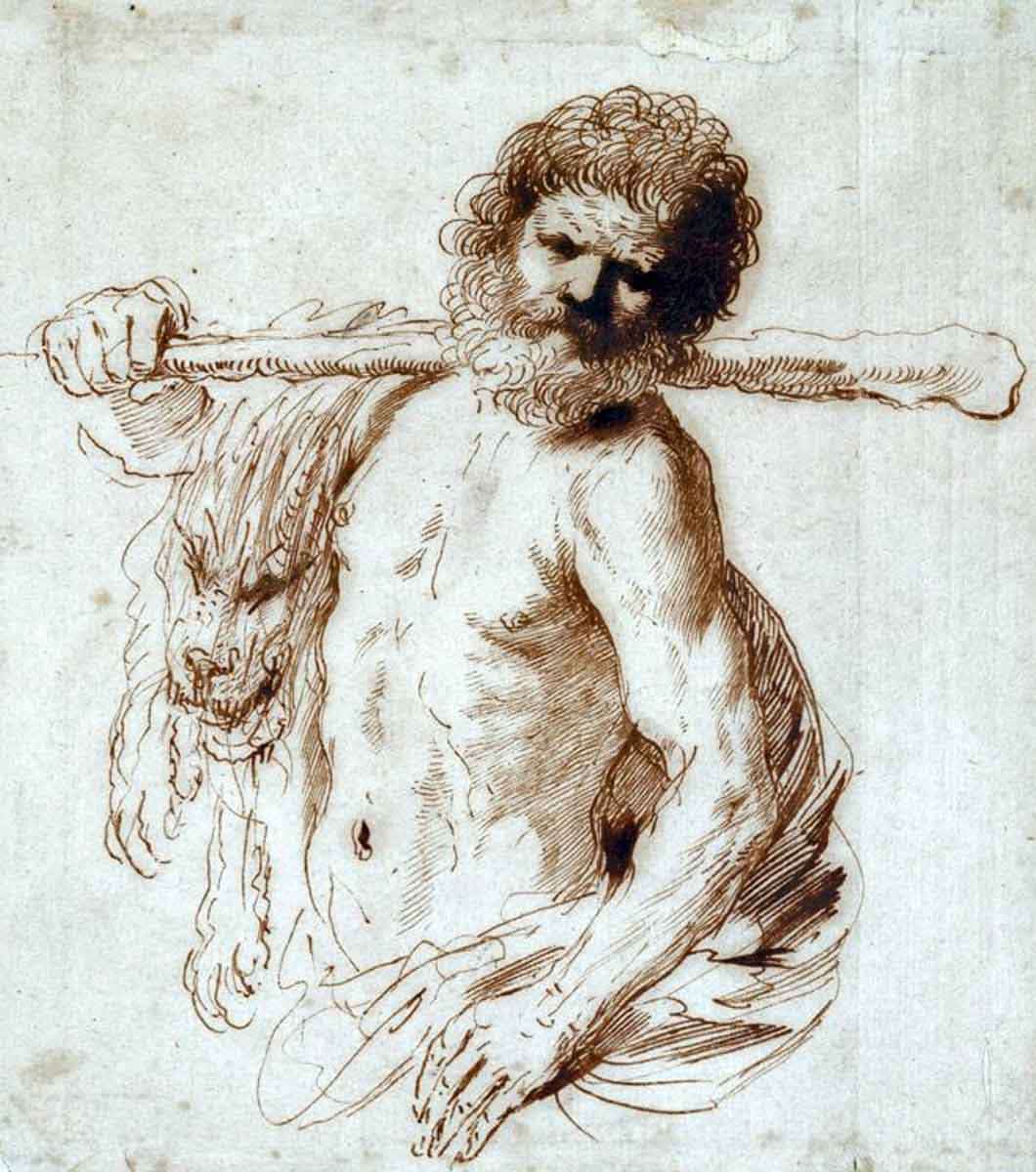 guercino hercules drawing