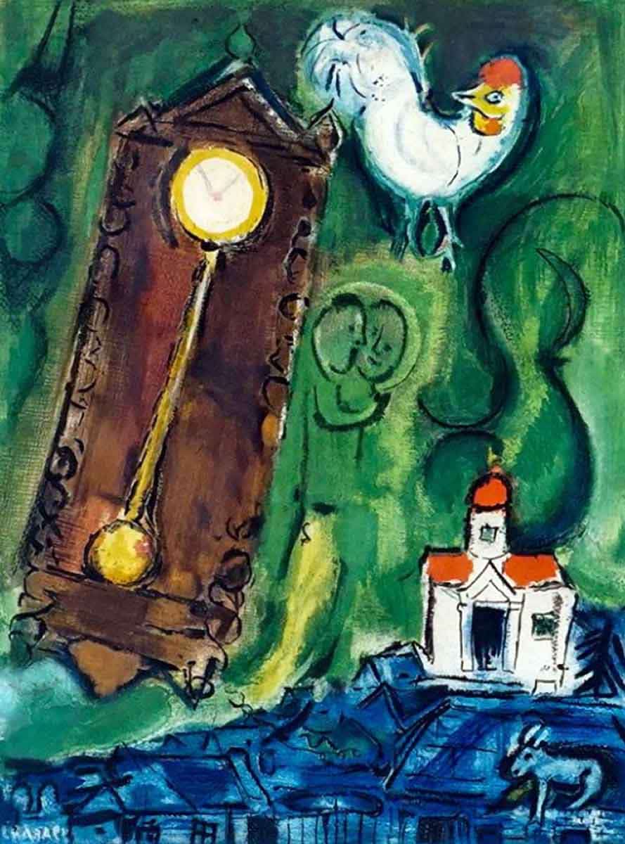 marc chagall the clock painting