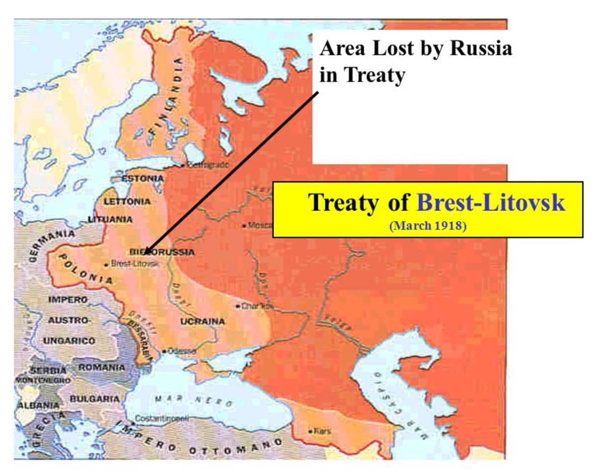 brest litovsk map 1918