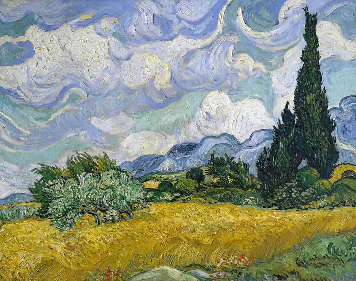 van gogh wheat field cypresses