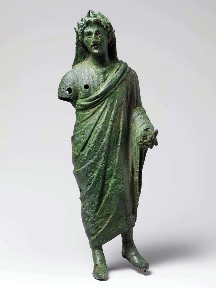 bronze statuette roman priest