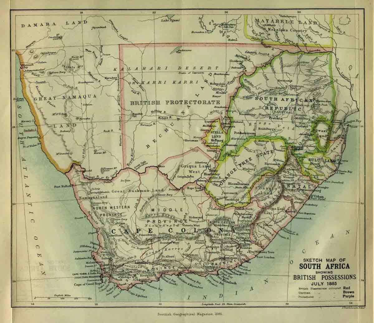 old south africa map