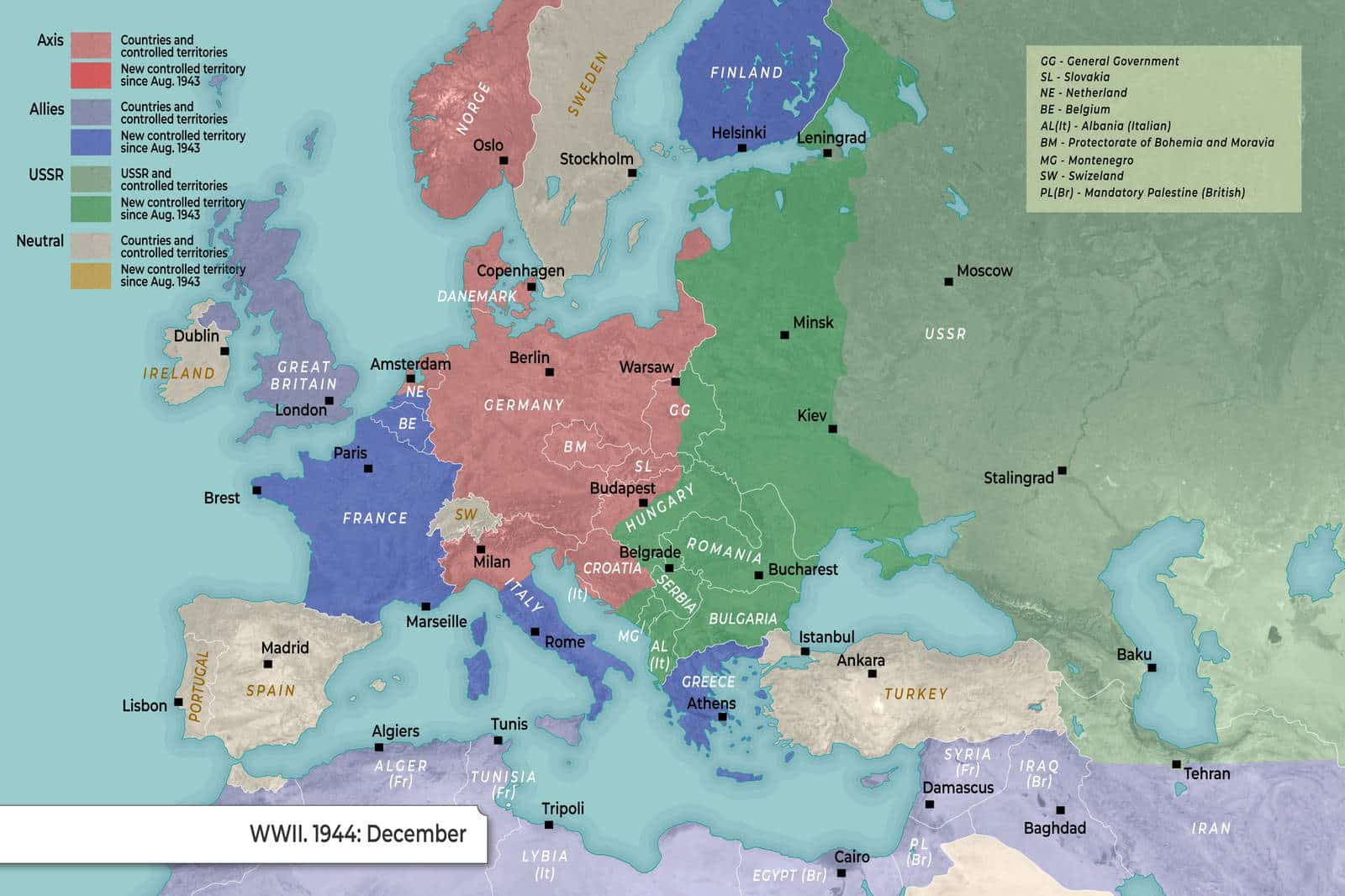 Map: World War II (December 1944)