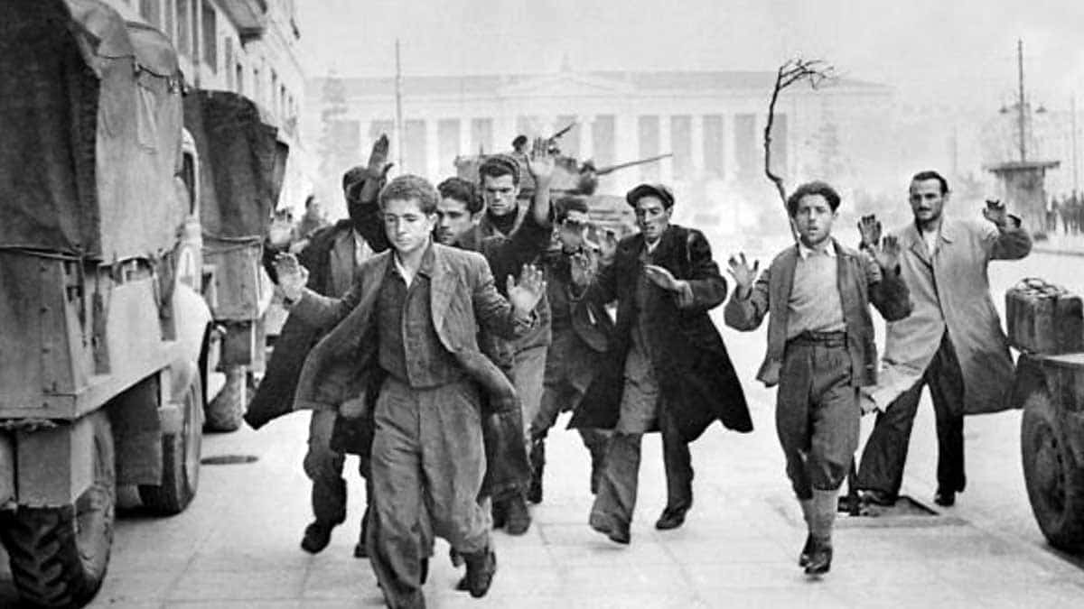 communist partisans arrest greece photo