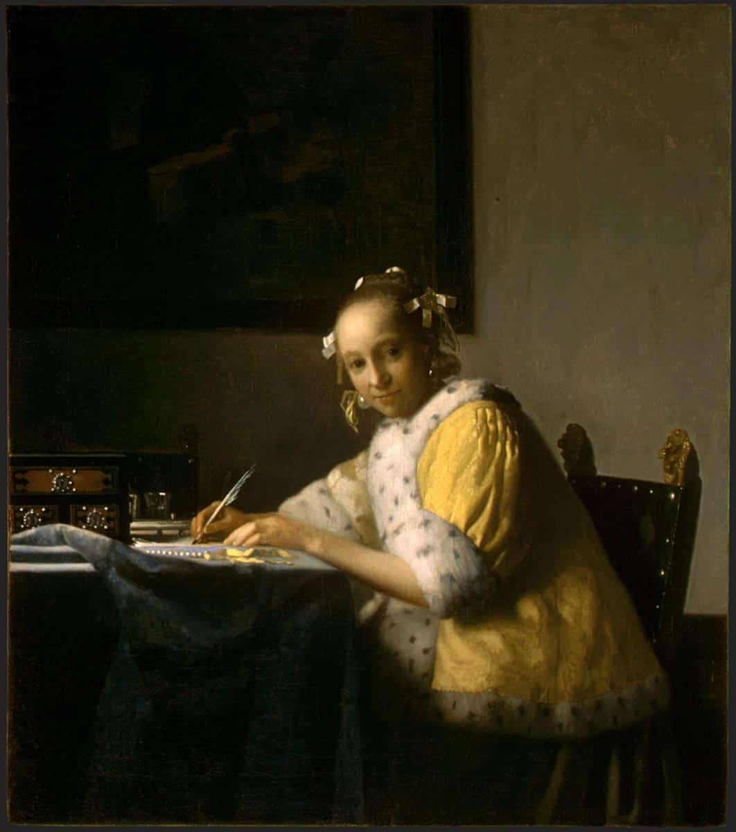 lady writing letter vermeer