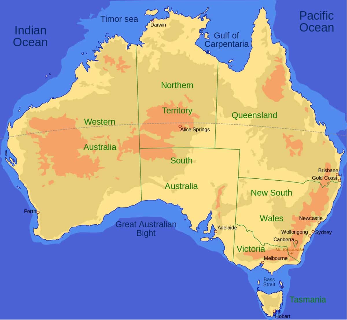 map of australia states