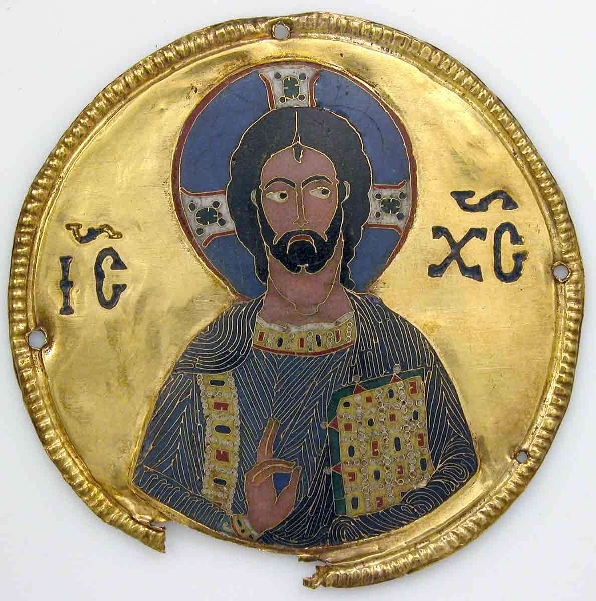 medallion icon christ byzantine empire