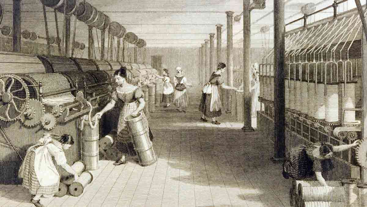 Bomullsfabrik victorian factory workers