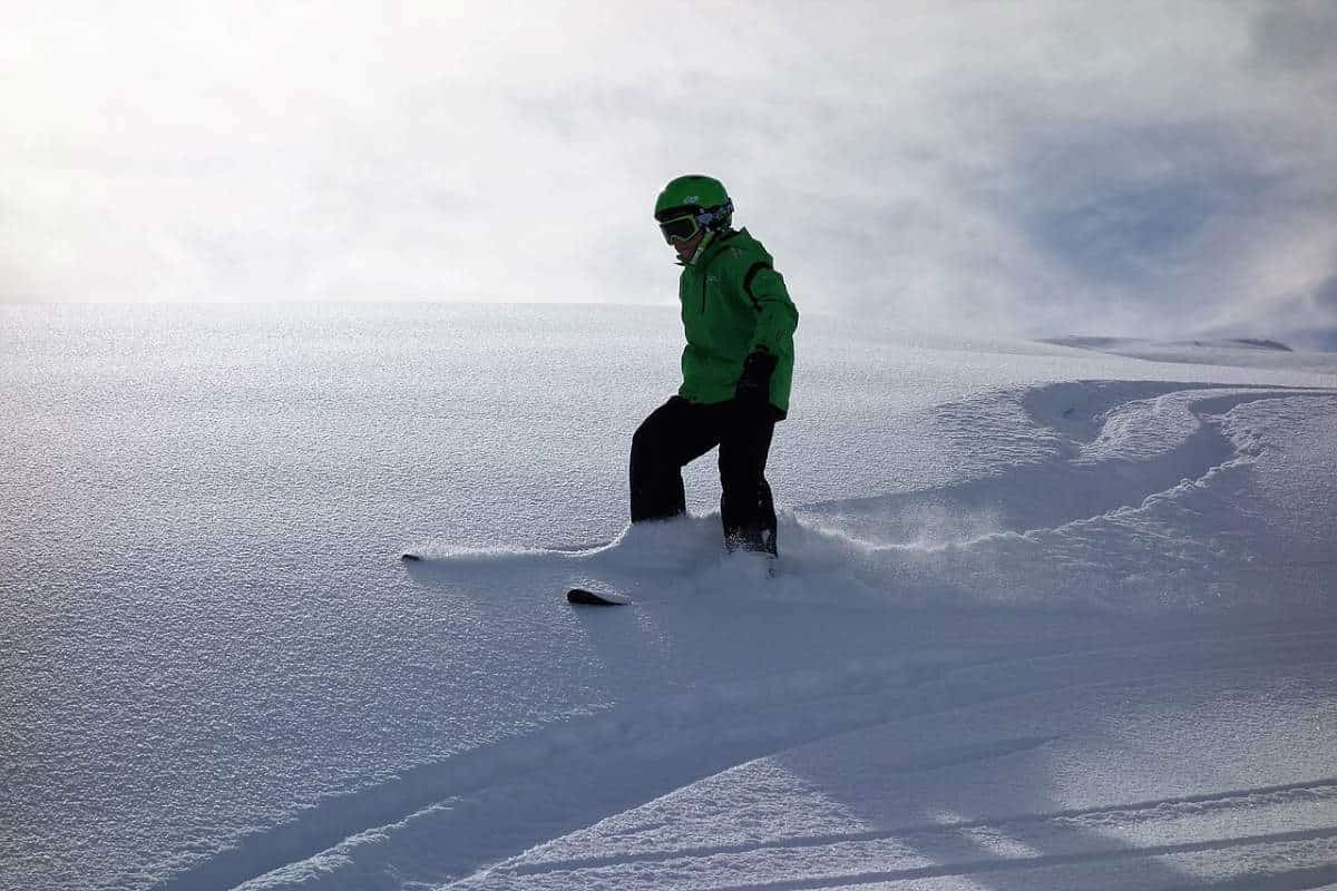 skier dolomite mountains italy