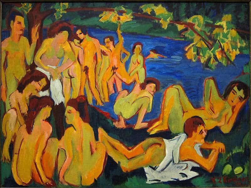 Bathers at Moritzburg, Kirchner, 1909-1926