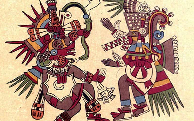 Quetzalcoatl and Tezcatlipoca, Codex Borbonicus, Ca XVI century AD.