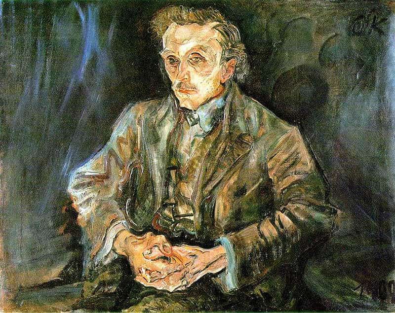 “Adolf Loos”, 1909, a portrait of Adolf Loos by Kokoschka